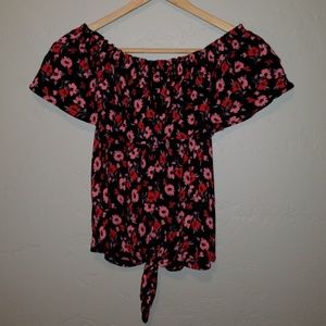 Express off the shoulder floral shirt